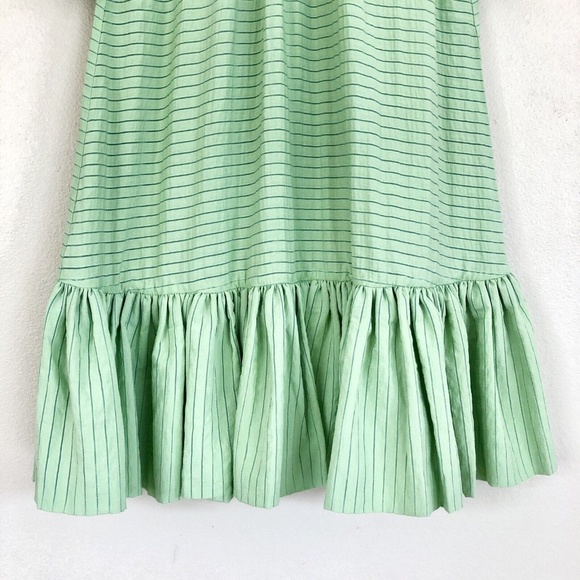 STINE GOYA Wendy Striped Ruffle Hem Dress in Sage Green - Picture 5 of 9